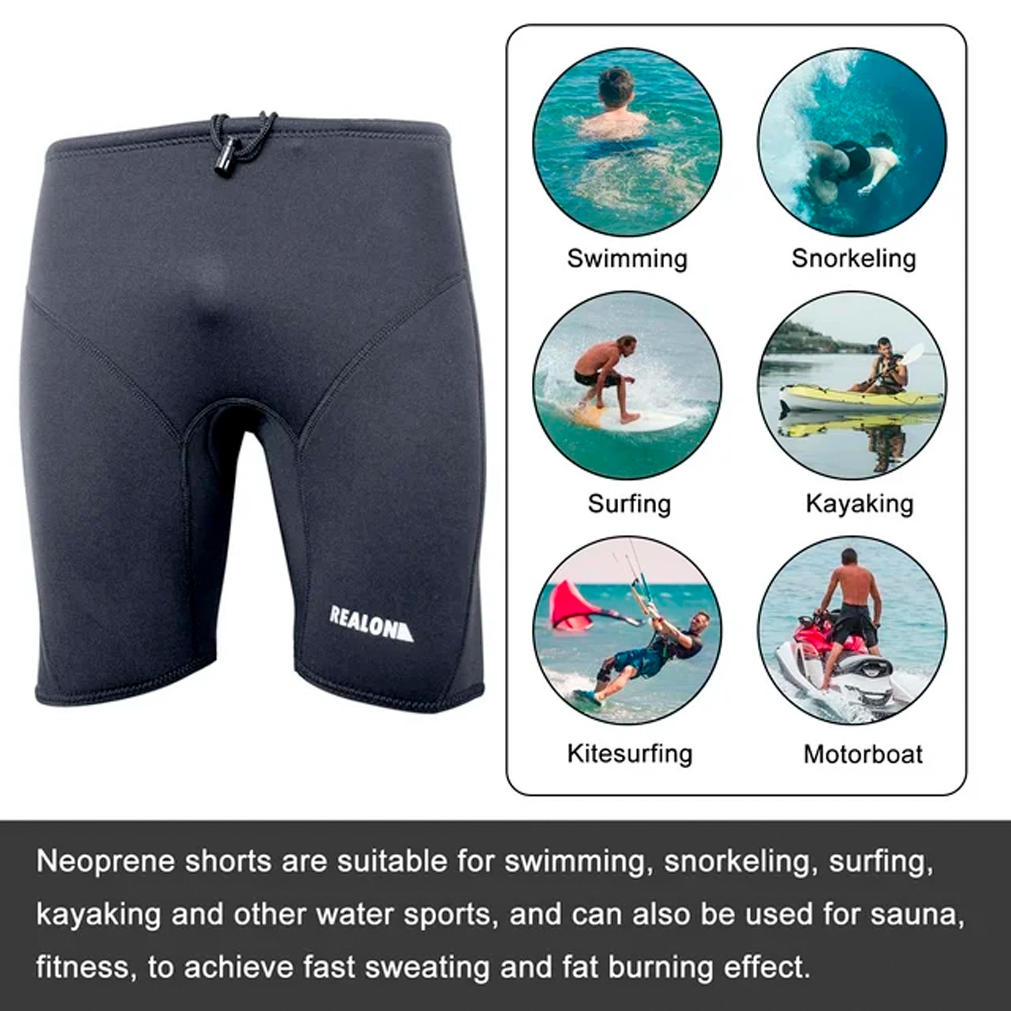 Wetsuit Shorts Neoprene Men 3mm Buoyancy Swim Pants Adult Sweat Wet Suit Trunks Jammers Keep Warm for Swimming Surfing - Imagen 2